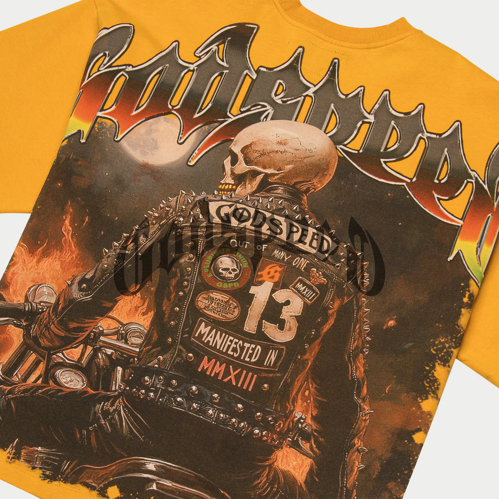 GODSPEED NEW YORK Biker Nation Tee YELLOW