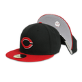 Cincinnati Reds Black 59FIFTY Men's Fitted Hat