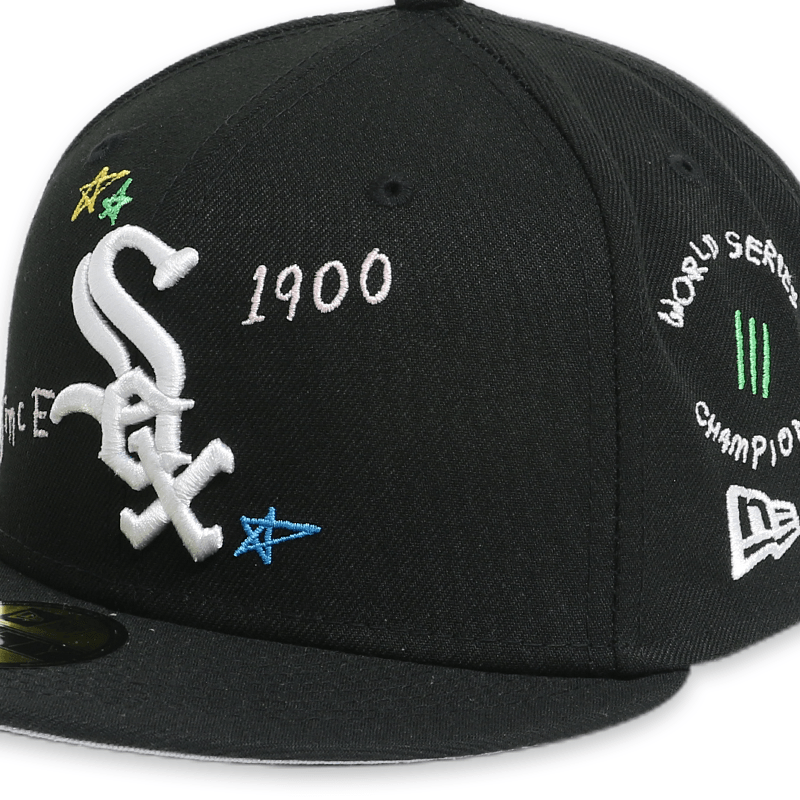 [60243719] Chicago White Sox "Scribble" Black 59FIFTY Mens Fitted Hat
