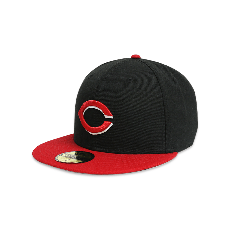 Cincinnati Reds Black 59FIFTY Men's Fitted Hat
