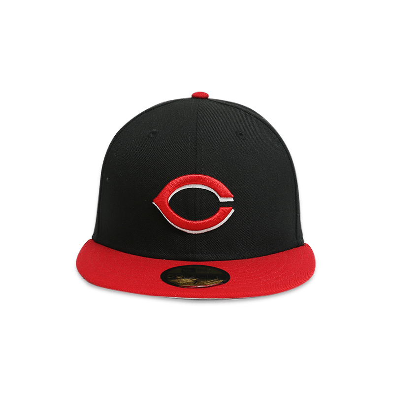 Cincinnati Reds Black 59FIFTY Men's Fitted Hat
