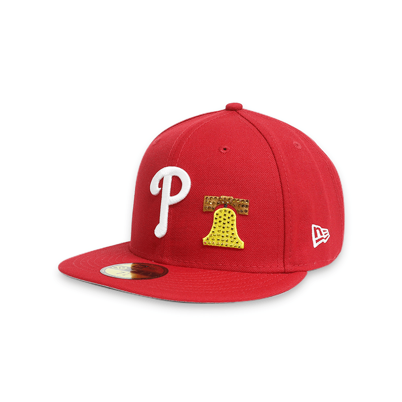 Philadelphia Phillies Crystal Icons 59FIFTY Red Mens Fitted Hat