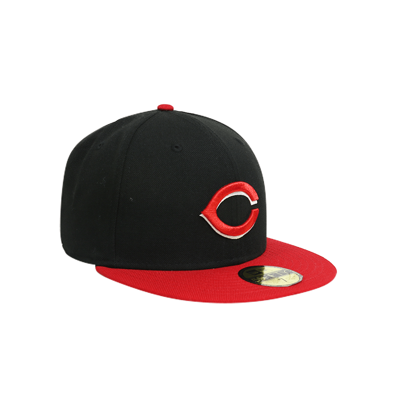 Cincinnati Reds Black 59FIFTY Men's Fitted Hat