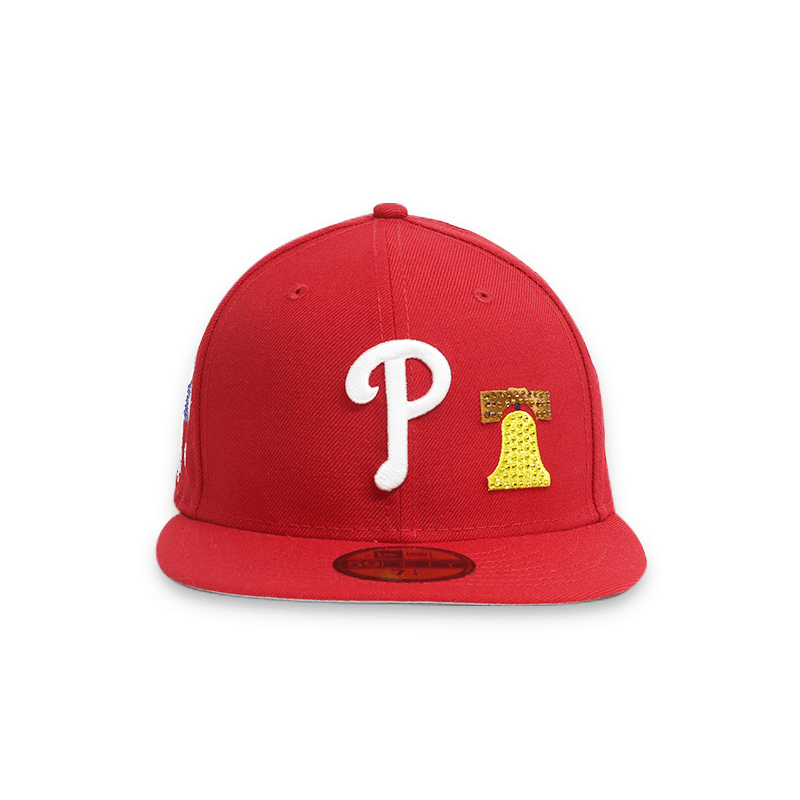 Philadelphia Phillies Crystal Icons 59FIFTY Red Mens Fitted Hat