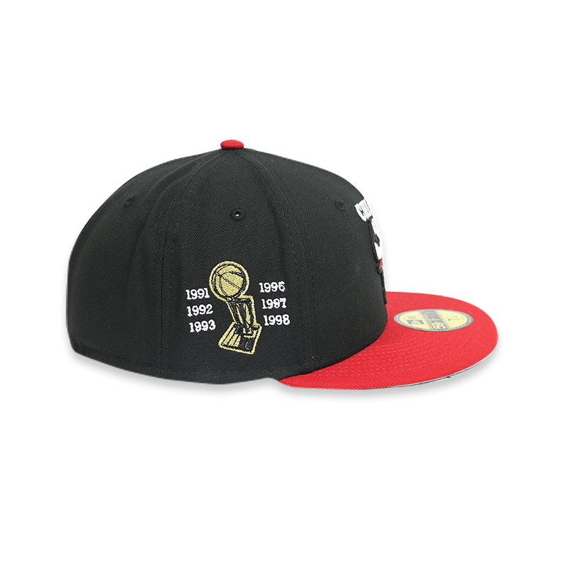 Chicago Bulls "6 X Champs" Black 59FIFTY Men's Fitted Hat